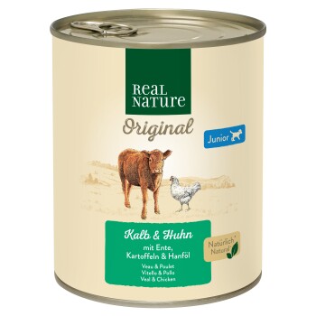 REAL NATURE Junior Cielęcina i kurczak 24x800 g