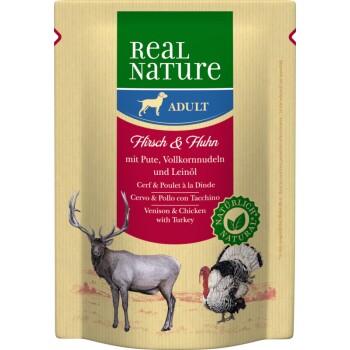 REAL NATURE Adult Saszetki Jeleń i kurczak 24x300 g