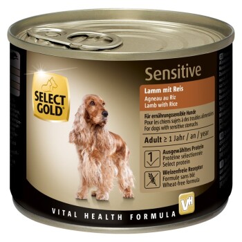 SELECT GOLD mokra karma dla psa Sensitive Adult Jagnięcina z ryżem 12x200 g