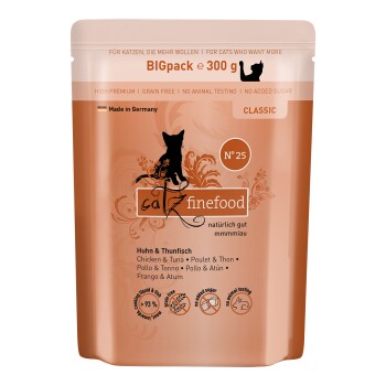 Catz finefood mokra karma dla kota Classic Adult Nr 25 Kurczak i tuńczyk 12x300 g