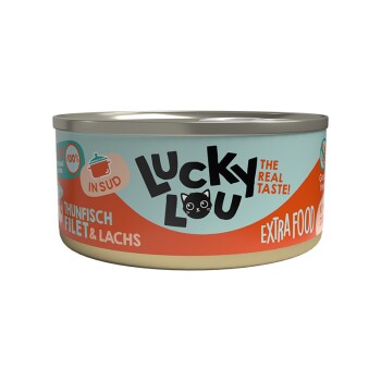 Lucky Lou mokra karma dla kota Extra Food Adult w bulionie Tuńczyk z łososiem 36x70 g
