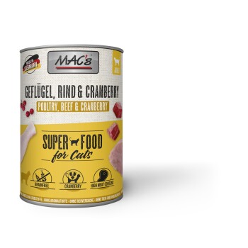 MAC's mokra karma dla kota Adult Drób, wołowina i żurawina 12x400 g