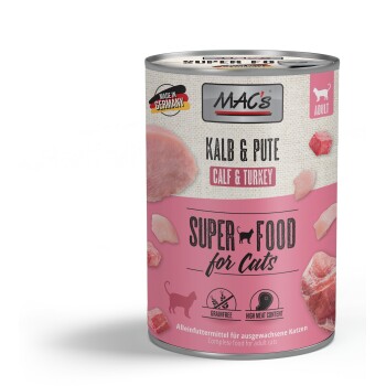 MAC's mokra karma dla kota Adult Cielęcina i indyk 24x400 g