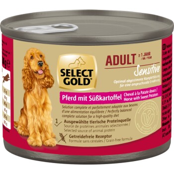 SELECT GOLD mokra karma dla psa Sensitive Adult Konina z batatami 6x200 g