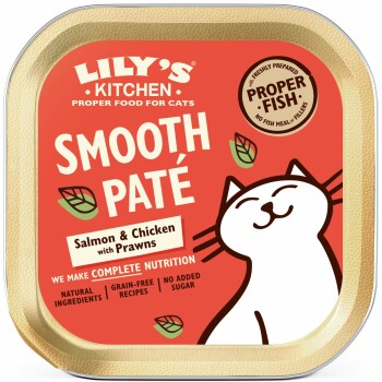 LILY'S KITCHEN mokra karma dla kota Adult Smooth Patè Łosoś, kurczak i krewetki 76x85 g