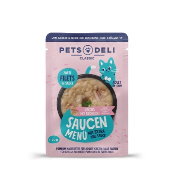 Karma mokra dla kotów Adult Menu w sosie Łosoś z brokułami 12 x 70 g