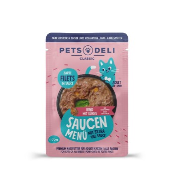 Karma mokra dla kotów Adult Menu w sosie Wołowina z dynią 12 x 70 g