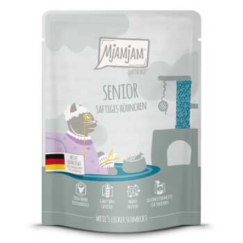 MjAMjAM Karma mokra dla kotów Senior Quetschie DUO z delikatnej kaczki i królika 6 x 300 g Kurczak 6x300 g