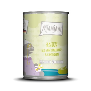 MjAMjAM mokra karma dla kota seniora, duet z kaczki i królika 6x400 g