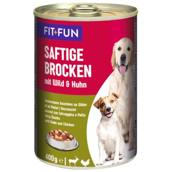 FIT+FUN Soczyste kawałki Dziczyzna i kurczak 24x400 g