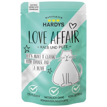 HARDYS Love Affair Karma mokra dla kotów Cielęcina i indyk 12x100 g