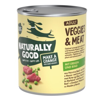 Naturally Good Veggies & Meat 6 x 800 g Groch i wołowina 12x800 g