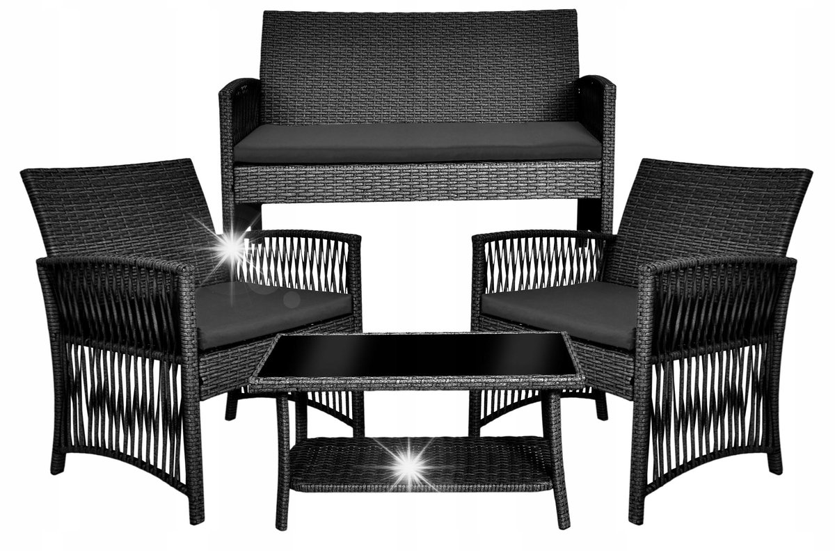 ZESTAW MEBLI OGRODOWYCH TECHNORATTAN SOFA FOTELE STOLIK MEBLE OGRODOWE