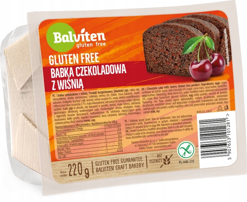 Ciasto czekoladowe z wiśnią 220g. Produkt bezglutenowy