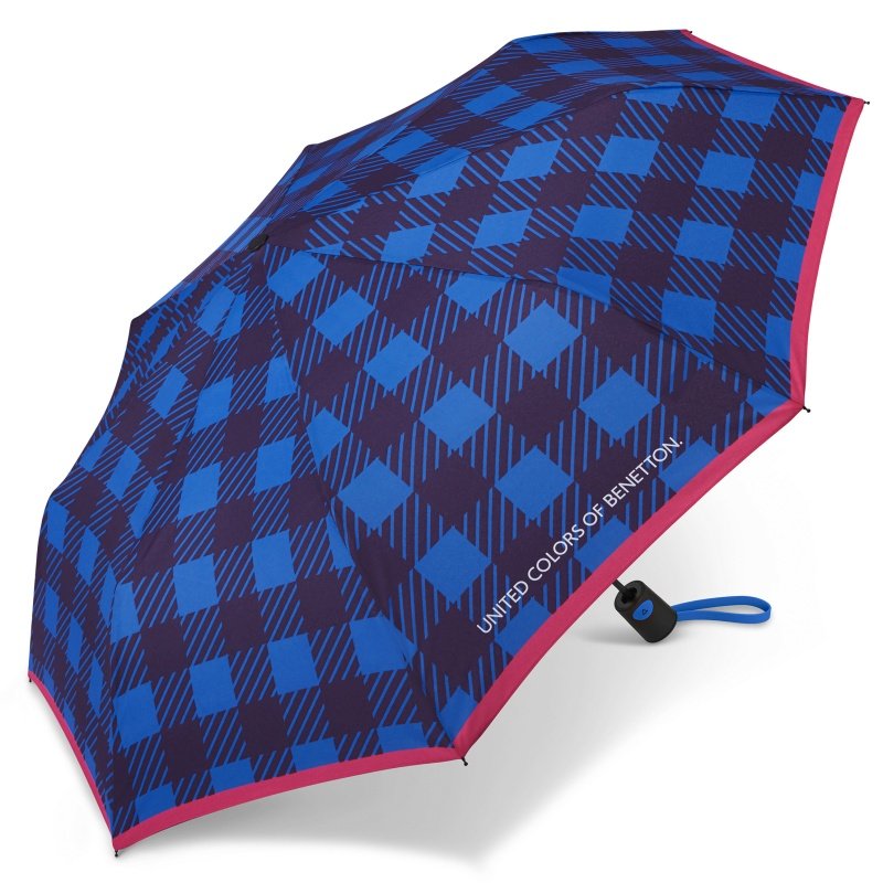 Benetton 59037 parasol damski granatowo-niebieski Automat z pokrowcem