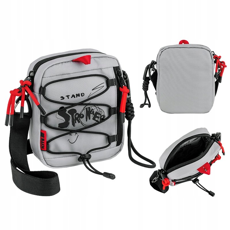 TOREBKA CROSSBODY TORBA NA RAMIE SZARA MŁODZIEŻOWA Z SZNURKIEM KITE