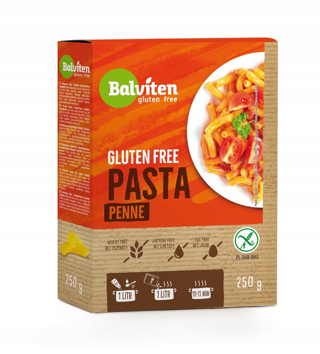 Balviten Makaron Penne 250g. Produkt bezglutenowy