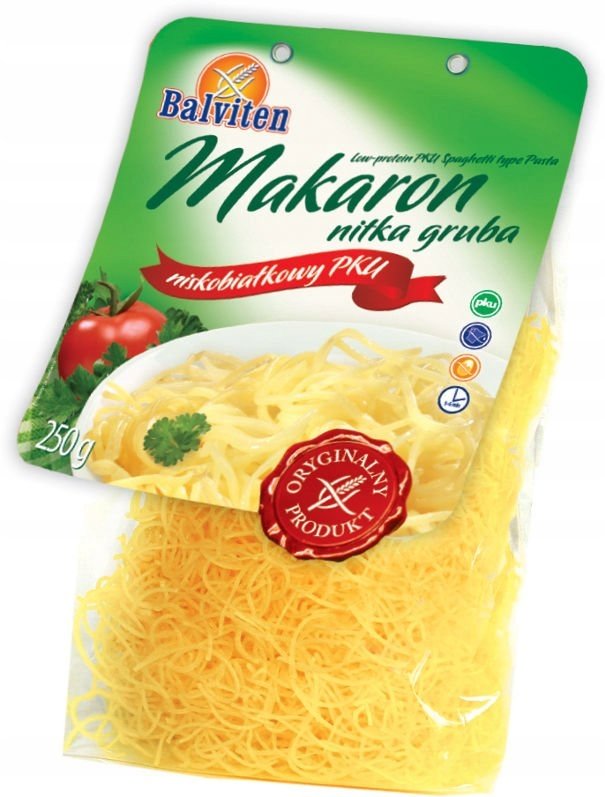 Balviten Makaron nitka gruba niskobiałkowy PKU 250g