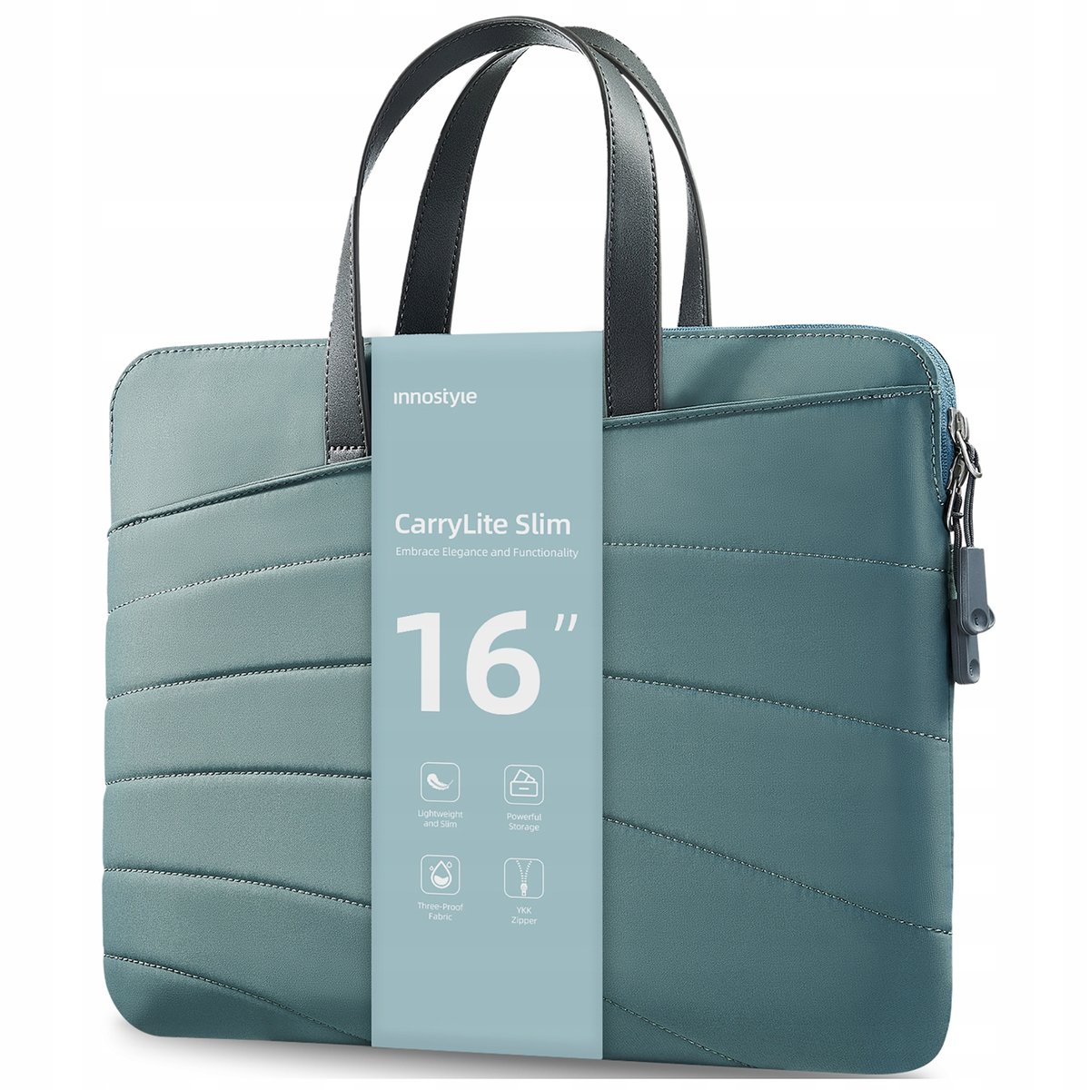 INNOSTYLE DAMSKA TORBA NA LAPTOPA 15 6 16 WODOODPORNA CARRYLITE ZIELONA