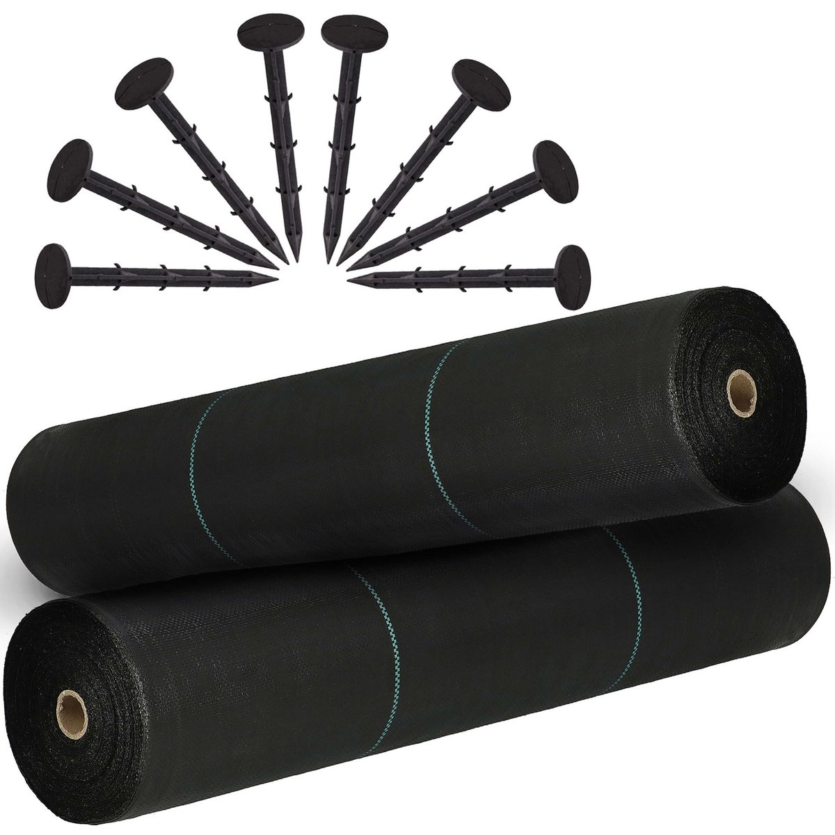Agrowłóknina mata antychwastowa 1,6m x 50m agrotkanina czarna 135 g/m2 + kotwy mocujące 50 szt. kołki