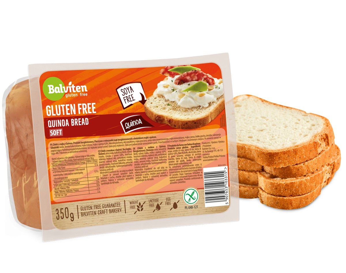 CHLEB z mąką quinoa SOFT 350g. Produkt bezglutenowy
