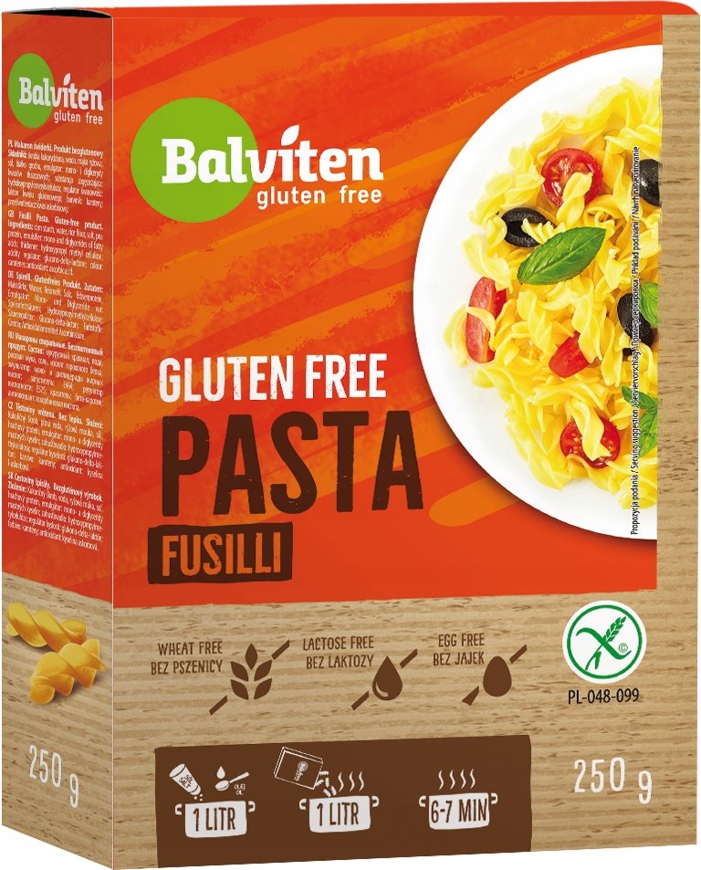 Balviten Makaron Fusilli 250g. Produkt bezglutenowy