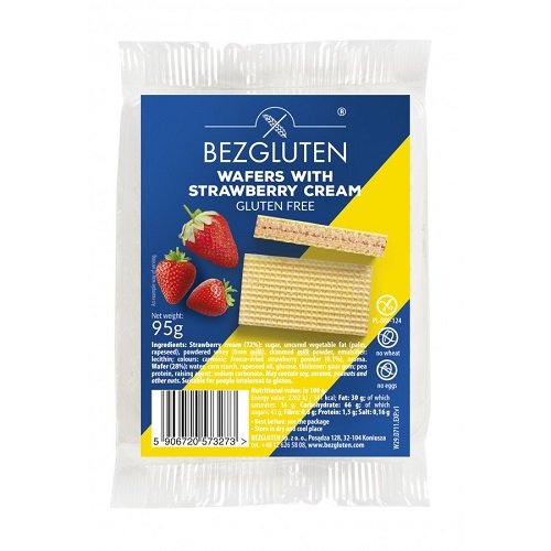 Bezgluten Wafelki truskawkowe bezglutenowe 95 g
