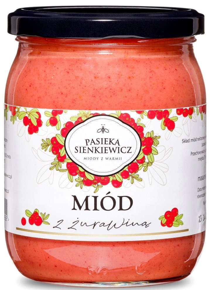 MIÓD Z ŻURAWINĄ 700G