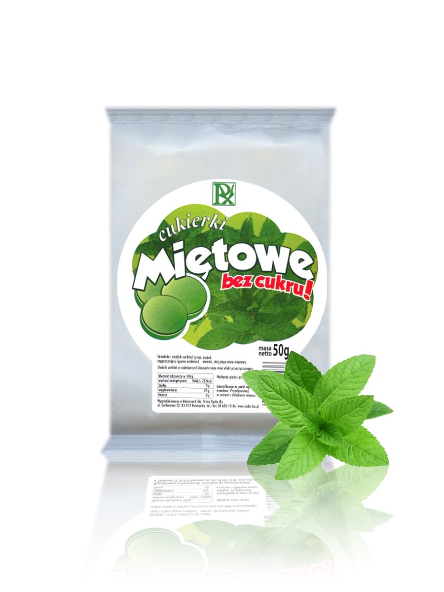 Radix Cukierki miętowe bez cukru 50 g