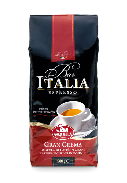 Bar Italia Espresso Kawa Gran Crema Mieszanka naturalnej kawy ziarnistej 500 g