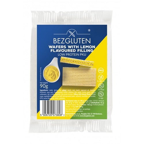 Bezgluten Wafelki cytrynowe niskobiałkowe PKU bezglutenowe 90 g
