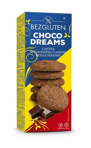 Bezgluten Ciastka czekoladowe Choco dreams bez cukru bezglutenowe 110 g
