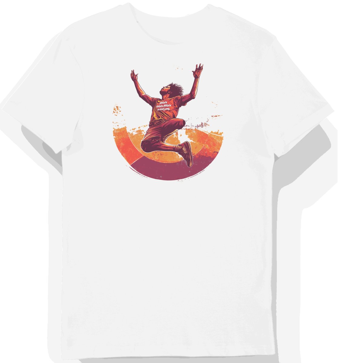 Koszulka męska biała z motywem dynamicznego skoku sportowca XL
