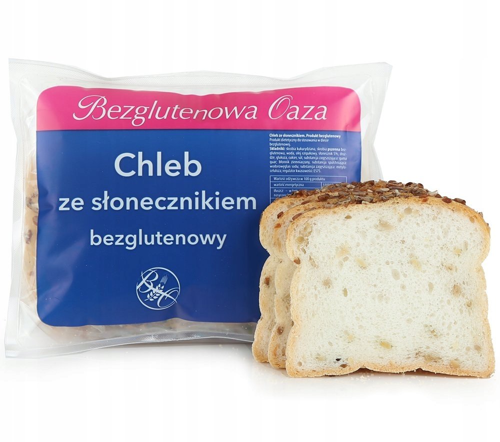 OAZA Chleb ze słonecznikiem bezglutenowy 350g. Produkt bezglutenowy