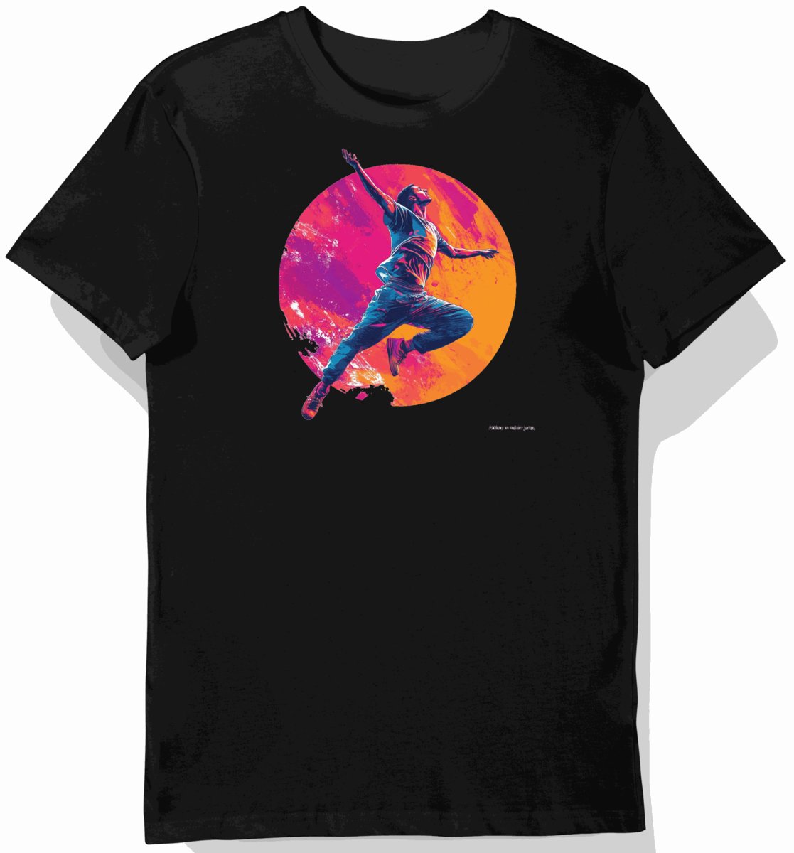 Koszulka męska czarna z nadrukiem sportowca XL