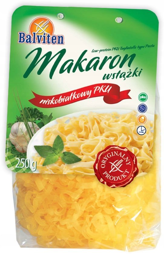 Makaron wstążki niskobiałkowy PKU 250g