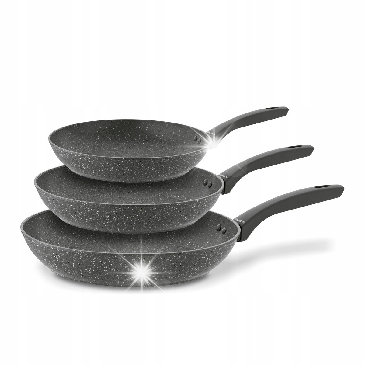 ZESTAW PATELNIA INDUKCJA NON-STICK x3 20/24/28cm Greys Marble Konighoffer