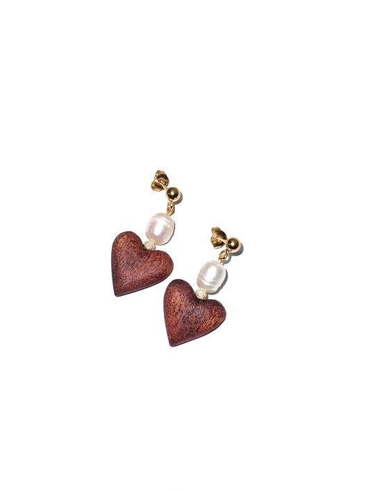 Kolczyki pozłacane Pearl Love