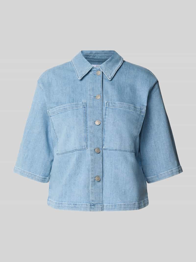 Koszula jeansowa o kroju o kroju cropped fit z mieszanki bawełny model ‘ANYA’