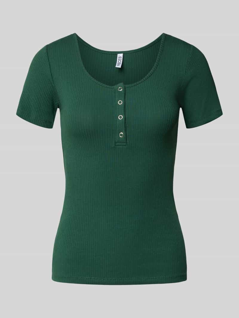 T-shirt o kroju slim fit z mieszanki bawełny model ‘KITTE’
