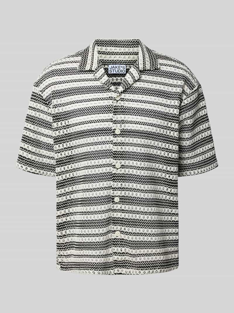 Koszula z krótkim rękawem o kroju relaxed fit z dodatkiem bawełny ekologicznej z efektem plecionki