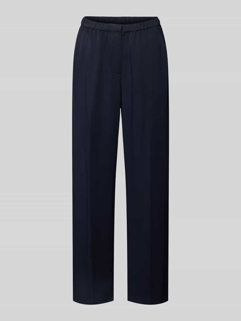 Spodnie materiałowe o kroju straight fit z czystej wiskozy w kant