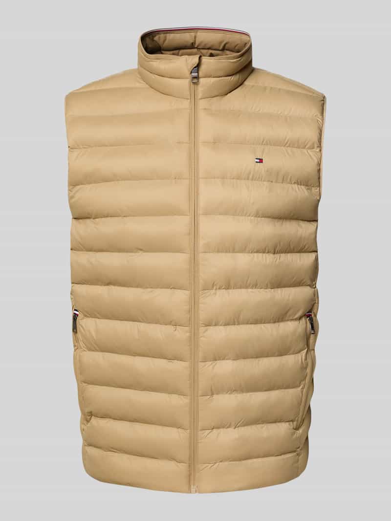 Kamizelka pikowana o kroju regular fit z wyhaftowanym logo