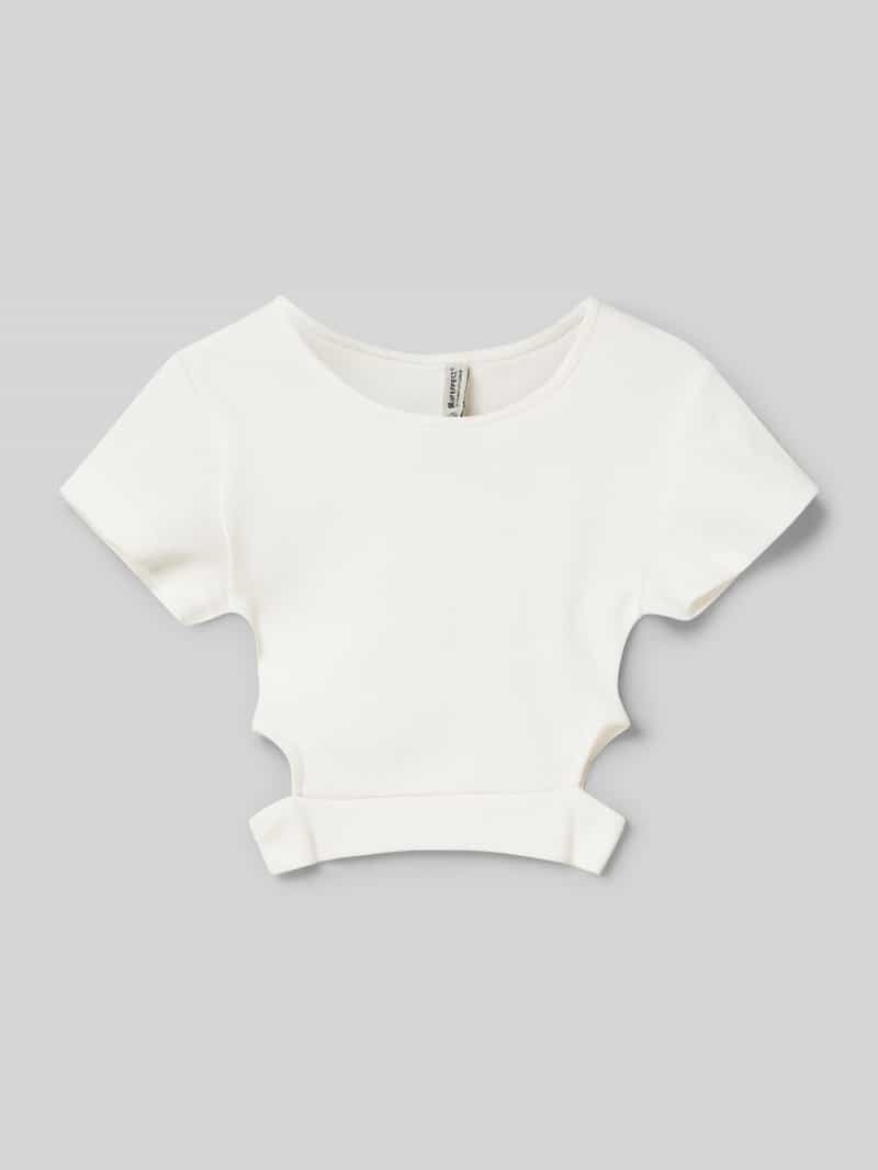 T-shirt krótki z wycięciem