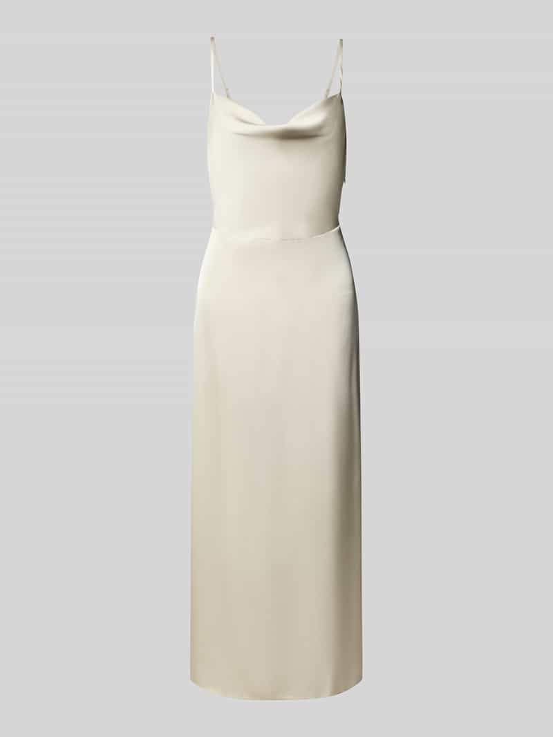 Sukienka midi z satyny z lejącym dekoltem model ‘RAVENNA’