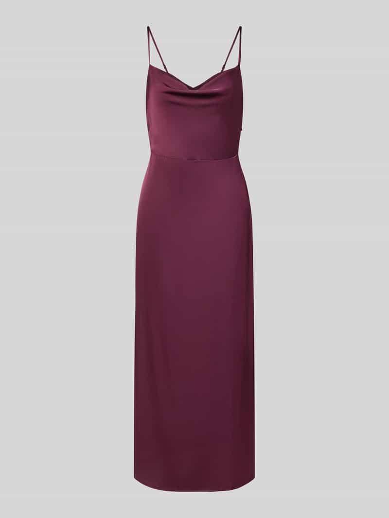 Sukienka midi z satyny z lejącym dekoltem model ‘RAVENNA’