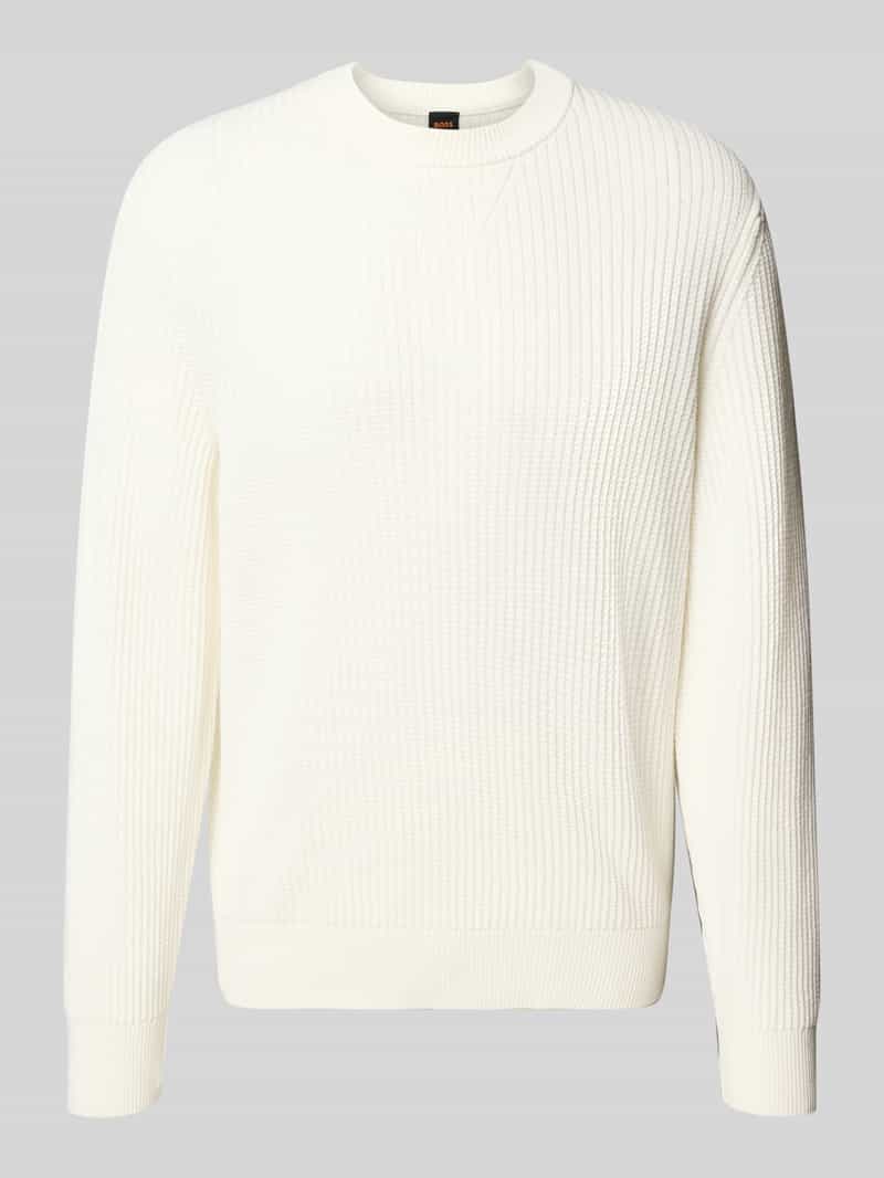Sweter z dzianiny o kroju regular fit z mieszanki bawełny model ‘APOKKO’
