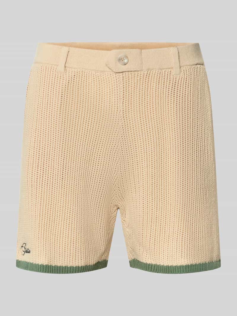 Szorty z dzianiny z wyhaftowanymi logo