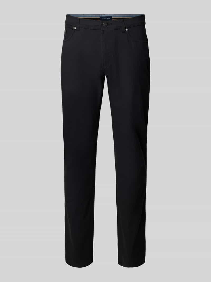 Spodnie materiałowe o kroju slim fit z dodatkiem bawełny ekologicznej i 5 kieszeniami