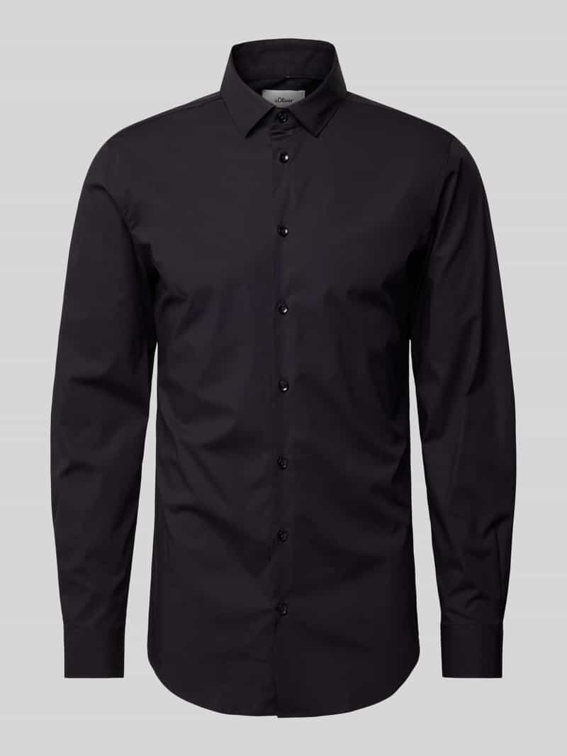 Koszula biznesowa o kroju shaped fit z mieszanki bawełny i streczu